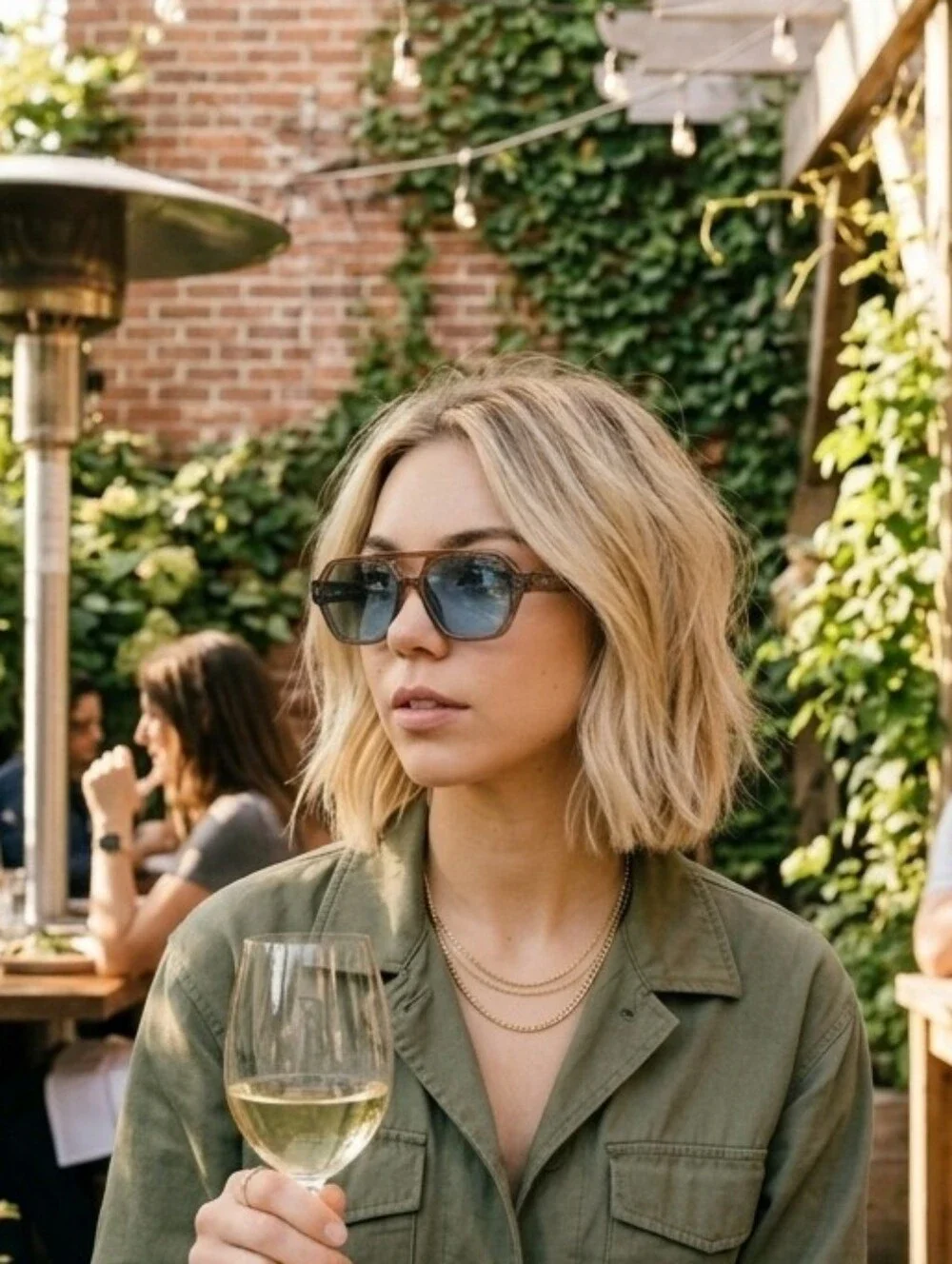 Ibiza Aviator Pale Brown Sunglasses with Blue Lenses - Womens Eyewear